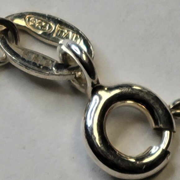 24 inch Sterling Silver Necklace, 925 Sterling Silver Italy 24 inch Silver Chain - Picture 14 of 15